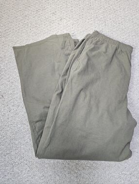 Skims Army Green Outdoor Drapey Cotton Pull On Wide Leg Pants XLarge